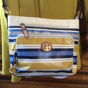 Gianni Bernini crossbody coated canvas bag